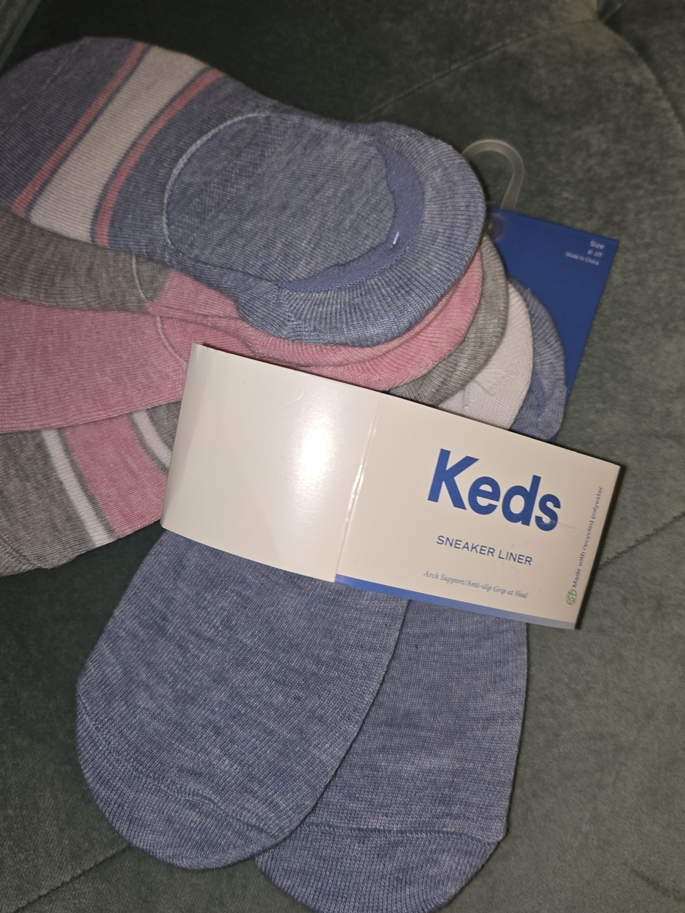 Keds No-Show Sneaker Liners in Blue, Pink & Gray - Pack of Multiple Pairs